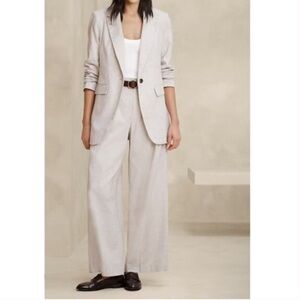 Banana Republic Core Linen Blazer Natural‎ Cream Size 8